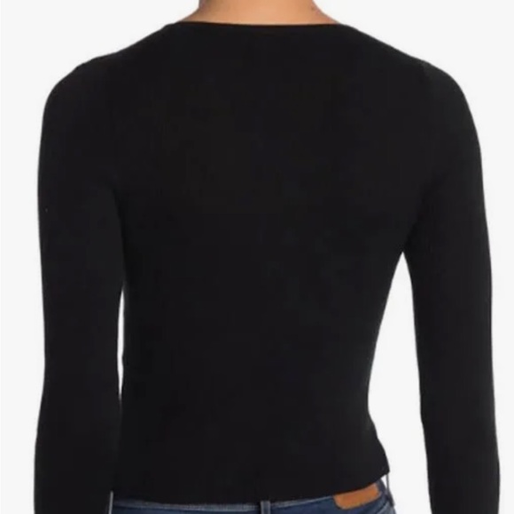 Nadaam black silk cashmere longs sleeved cropped sweater - Picture 2 of 5